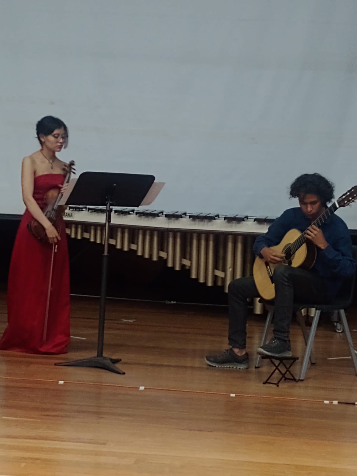 Patricia performing violin